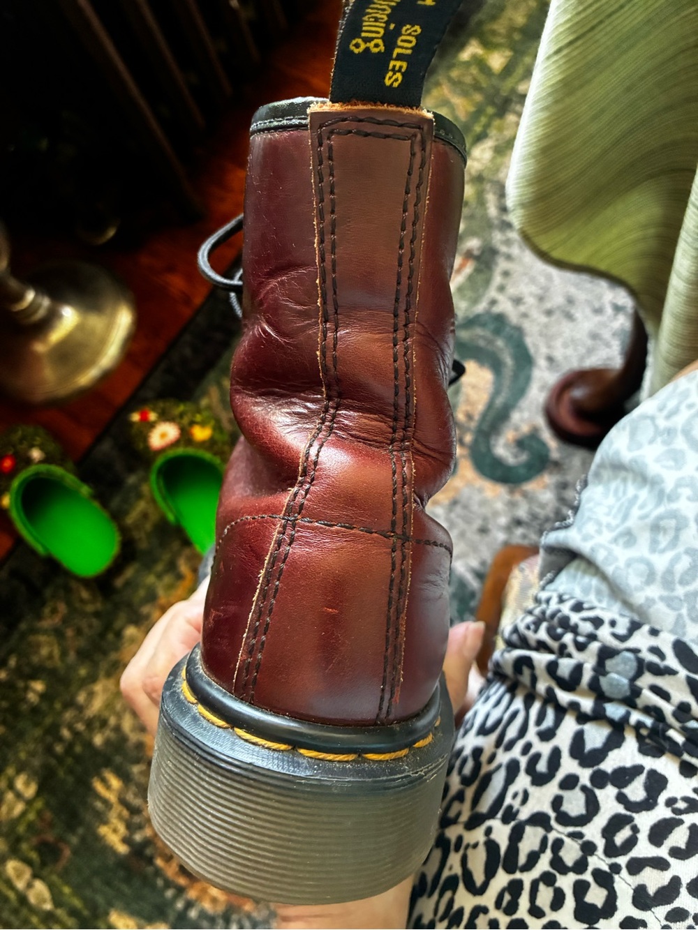 Dr. Martens Oxblood Leather 8-Eye Lace-Up Combat Boots - Picture 11 of 14